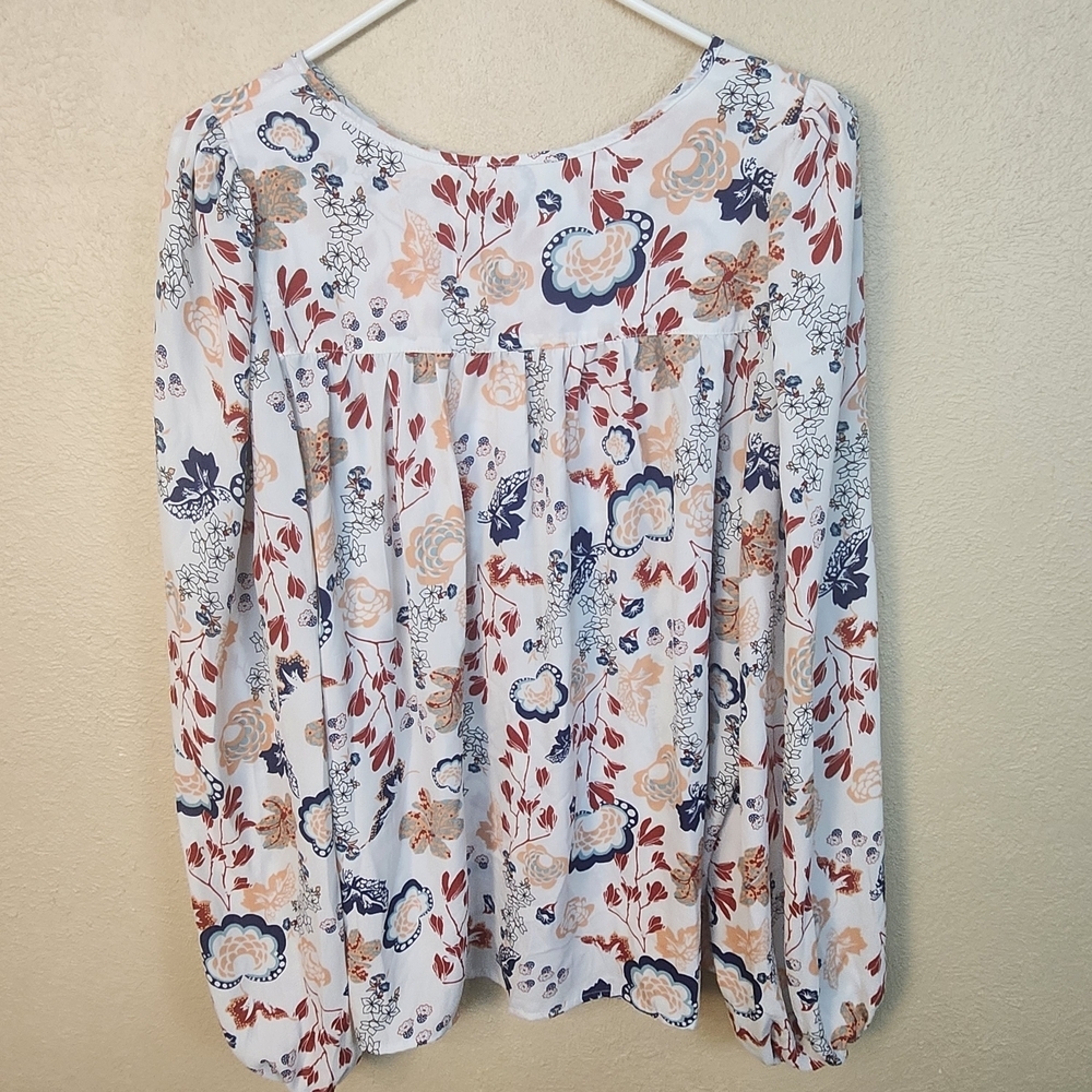 RACHEL Rachel Roy Floral Peasant Blouse XL (8128) - Picture 2 of 6